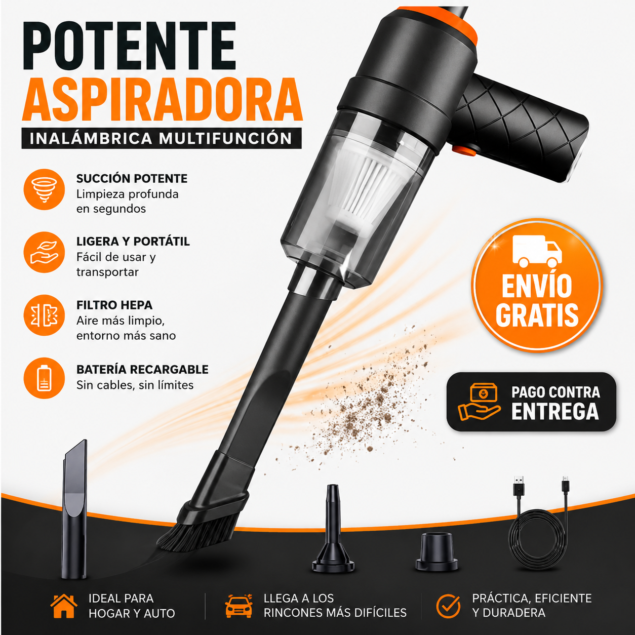 Aspiradora portátil inalámbrica para coche