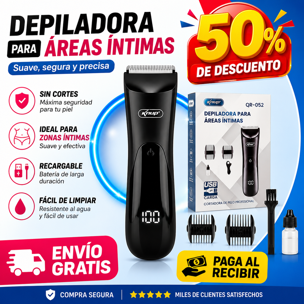 Depiladora Íntima Profesional Recargable | También Corta Barba y Cabello