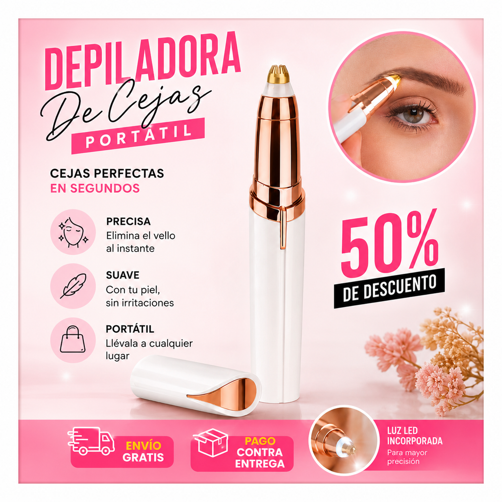 Depiladora de Cejas Sin Dolor Portátil Recargable